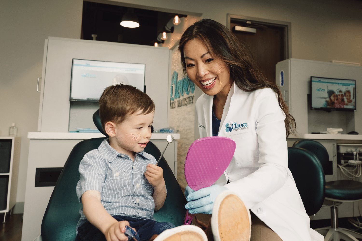 Top Pediatric Dentist Betty Yip with Happy Child Dental Patient
